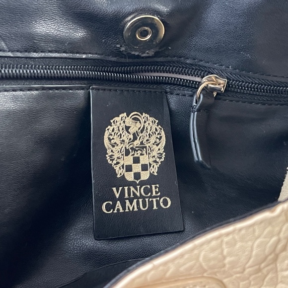 Vince Camuto Tania Convertible Pebble Leather Tote Bag Cream White Large - Picture 11 of 14